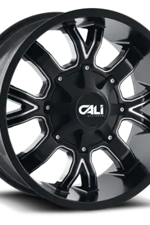 Warranty Included Cast Aluminum Wheels Dirty 9104 SB 22x14 Milled Spokes Satin Black 8 On 180 Bolt Pattern -76 Offset Cali Offroad Wheels