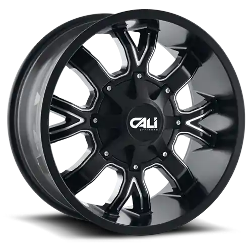Warranty Included Cast Aluminum Wheels Dirty 9104 SB 22x14 Milled Spokes Satin Black 8 On 180 Bolt Pattern -76 Offset Cali Offroad Wheels