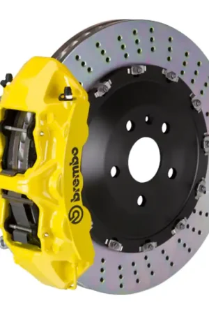 Markdown Brembo 11-18 Cayenne Front GT BBK 6 Piston Cast 405x34 2pc Rotor Drilled- Yellow