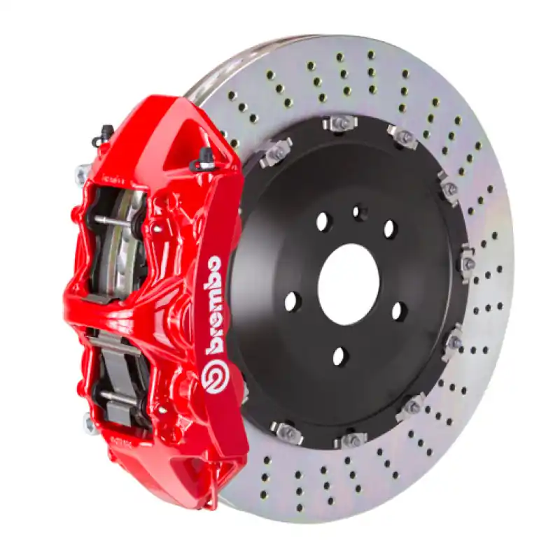 Final Sale Brembo 18+ RS5 Front GT BBK 6 Piston Cast 405x34 2pc Rotor Drilled-Red