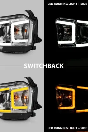 Price Drop ANZO 14-17 Toyota Tundra Plank Style Projector Headlights Chrome w/ Amber