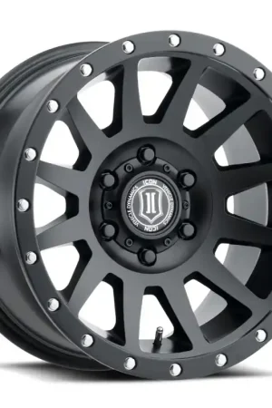 ICON Compression 17x8.5 6x5.5 0mm Offset 4.75in BS 106.1mm Bore Satin Black Wheel Best Choice