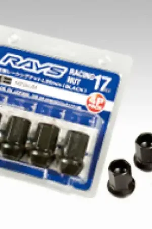 Rays 17 Hex Racing Lock Nut Set L35 Medium Type 12x1.25 - Black Chromate (4 Pieces) Last Chance