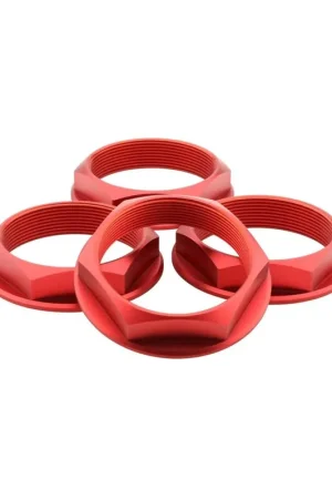 Handmade fifteen52 Super Touring Nut V2 - Anodized Red w/ Satin Clear - Set of 4