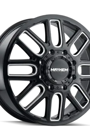 Mayhem 8107D Cogent Dually 22x8.25 / 8x200 BP / 115mm Offset / 142mm Hub Black w/Milled Spokes Wheel Place Order