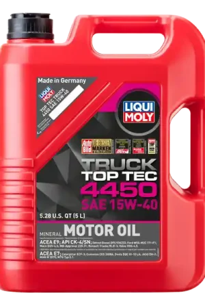 Last Chance LIQUI MOLY 5L Top Tec Truck 4450 Motor Oil SAE 15W40