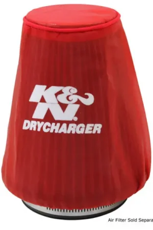 K&N Red Drycharger 5.25in x 3in Round Tapered Air Filter Wrap Markdown