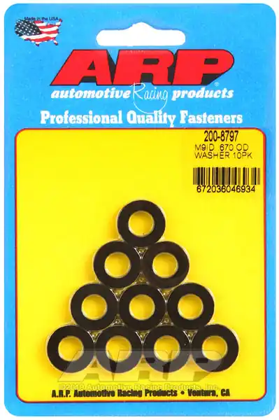 ARP M9 ID 0.670 OD Chamfer Black Washers (10 pack) Grab Now