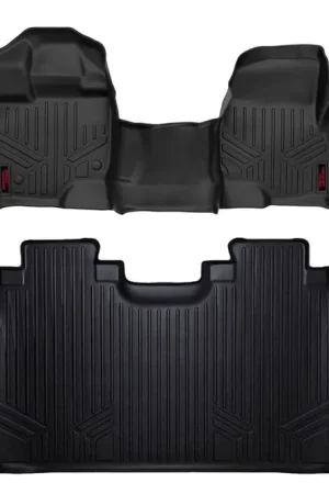 Heavy Duty Floor Mats Front/Rear W/Center 15-Up Ford F-150 SuperCrew Cab Rough Country Affordable