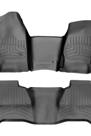 Last Chance WeatherTech 2018+ Toyota Tacoma Front and Rear FloorLiner - Black (Manual Trans - Double/Access Cab)