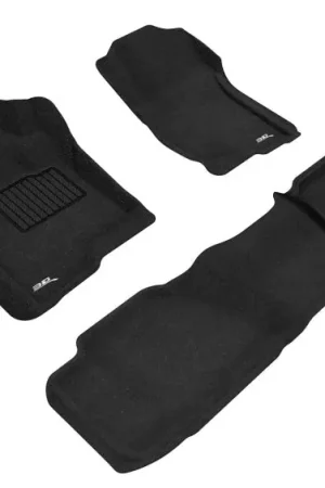 Reduced Price 3D MAXpider 07-14 Chevrolet Tahoe With Bench 2nd Row Elegant 1st 2nd Row - Floor Mat Set (Black)