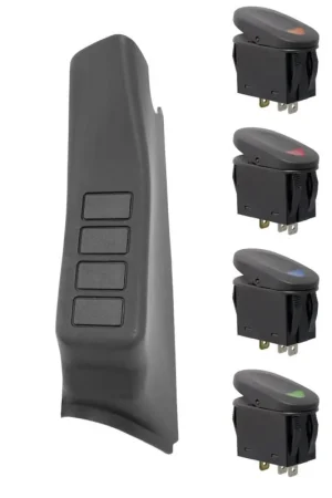 Rugged Ridge A-Pillar 4 Switch Pod Kit Black LHD 11-18 JK Premium