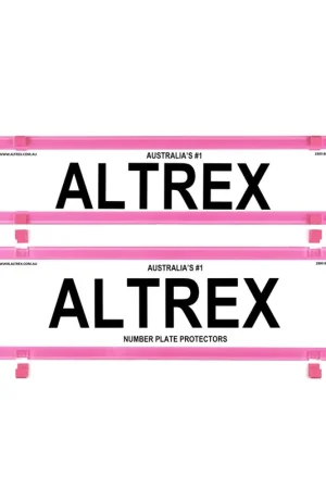 Get Yours Altrex NSW \\u0026 SA Slimline Pink Number Plate Protectors -without Lines - 6BCNLP