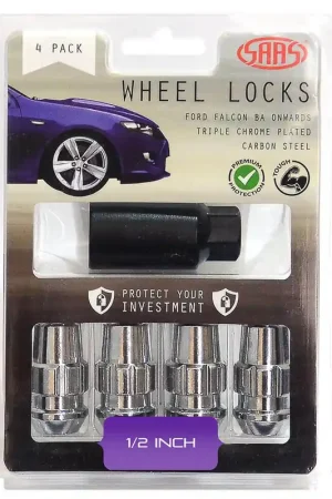 SAAS 924421 Lock Nuts Splined Acorn Bulge 44mm 1\\/2 Pk 4 Falc BA Get Yours