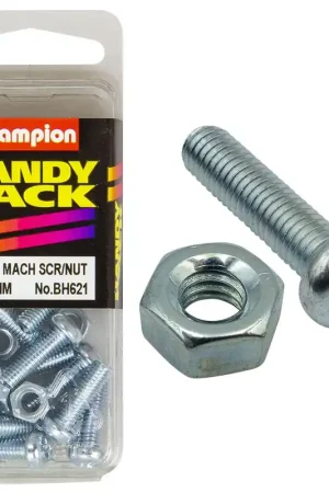 Save Now Champion Pack of 10 (10x Philips Pan Head Machine Screws, 10x Nuts) M5 x 16mm - BH621