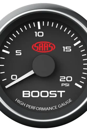 SAAS 52mm Black Muscle Series Diesel Boost Gauge (0-20PSI) - SG-TBD52B1 Original
