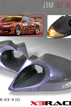 Reduced Price 4DR M3 MIRROR BLUE & AMBER LED CARBON FIBER LOOK