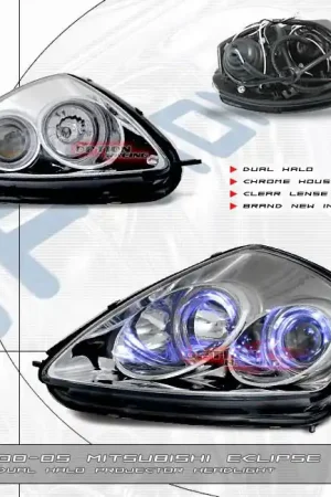 Cheap Euro Chrome Dual Halo Pro Headlights