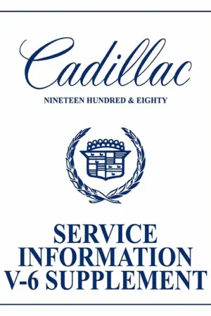 Seasonal Sale Service Manual for 1980 Cadillac 4.1L V-6