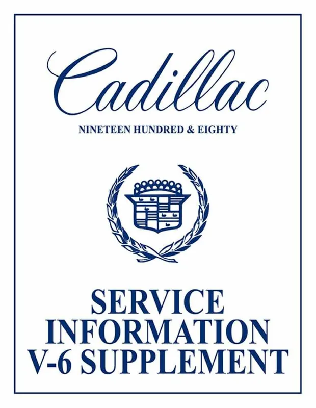 Seasonal Sale Service Manual for 1980 Cadillac 4.1L V-6