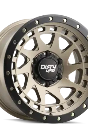 Dirty Life 9311 Enigma Pro 17x9 / 5x127 BP/-38mm Offset/71.5mm Hub Satin Gold Wheel - Beadlock Time-Limited