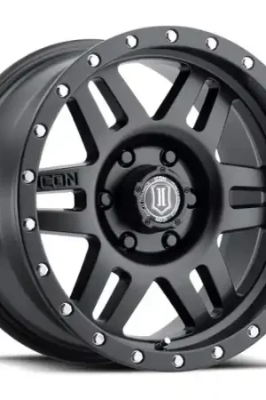 ICON Six Speed 17x8.5 6x5.5 25mm Offset 5.75in BS 108.1mm Bore Satin Black Wheel - 1417858357SB Premium