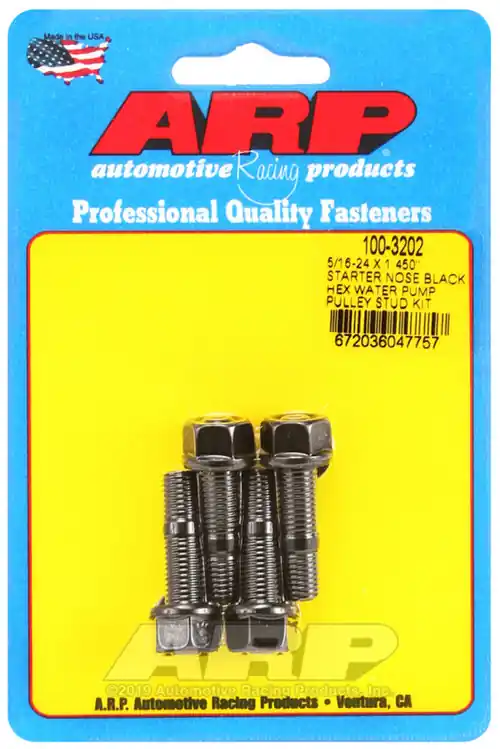 Last Chance ARP 5/16-24 x 1.45-inch Starter Nose Black Hex Water Pump Pulley Stud Kit
