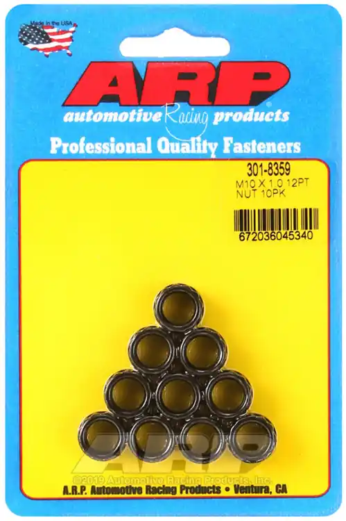 ARP M10 x 1.00 12-Point Nut Kit - Pack of 10 for Automotive Applications Bulk Order