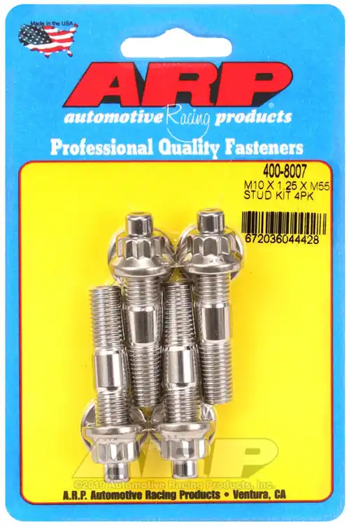 Best Choice ARP M10 x 1.25 x 55mm Broached Stud Kit - 4 Piece Set for Automotive Applications