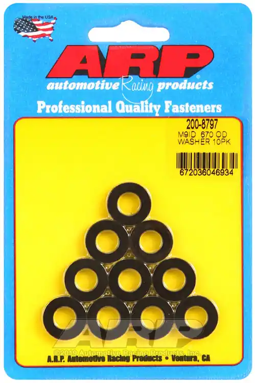 ARP M9 ID 0.670 Inch OD Chamfer Black Washers (10 Pack) for Automotive Applications Limited Time