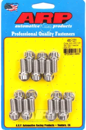 Warranty Included ARP Olds 330-455 3/8-inch Stainless Steel Header Bolt Kit