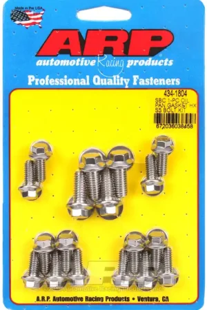 ARP SB Chevy 1-Piece Steel Hex Oil Pan Gasket Bolt Kit - 434-1804 New Release