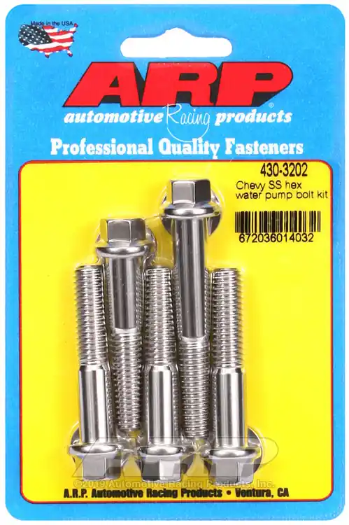 Secure Checkout ARP SB/BB Chevy Short Water Pump SS Hex Bolt Kit - Durable Steel Fasteners for High-Performance Engines