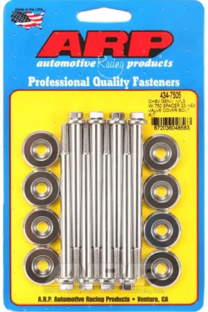 ARP Small Block Chevy GEN III/IV LS Series .750 Spacer Hex Valve Cover Bolt Kit - Stainless Steel High Quality