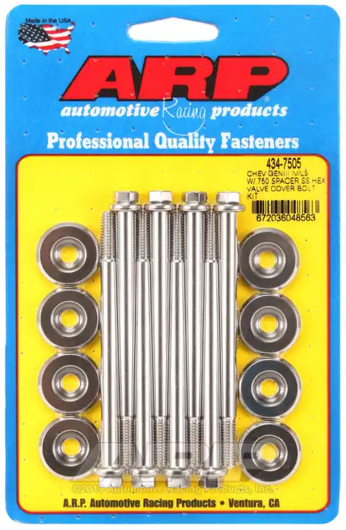 ARP Small Block Chevy GEN III/IV LS Series .750 Spacer Hex Valve Cover Bolt Kit - Stainless Steel High Quality