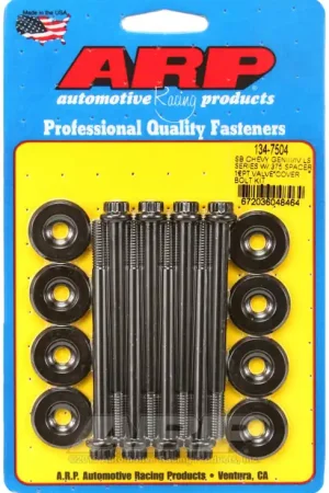 ARP Small Block Chevy GENIII/IV LS Series .375 Inch Spacer and 12-Point Valve Cover Bolt Kit in Black Final Sale