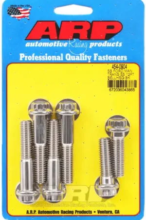 Genuine ARP Small Block Ford Manual Transmission 12pt Bellhousing Bolt Kit in Polished Stainless Steel
