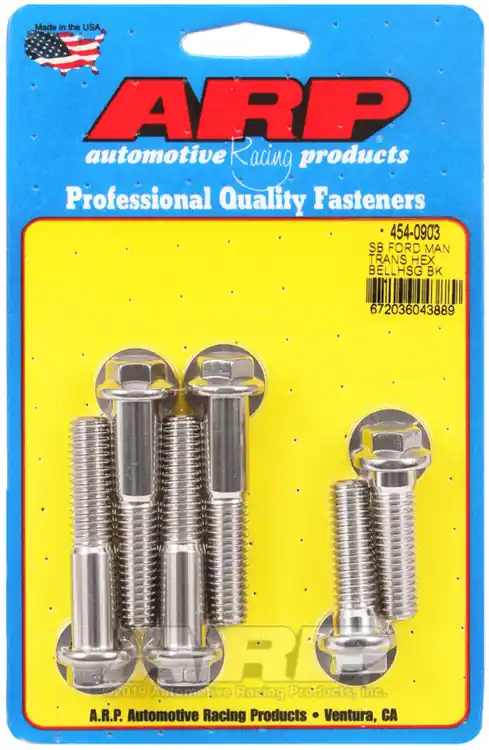Hot Picks ARP Small Block Ford Manual Transmission Hex Bellhousing Bolt Kit - Polished Stainless Steel