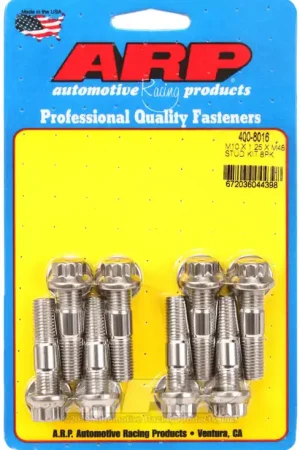 Fresh Stock ARP Sport Compact M10 x 1.25 x 48mm Stainless Accessory Studs (8 Pack)