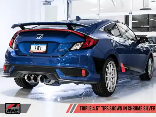 AWE Tuning 17-20 Honda Civic Si 1.5L Turbo Triple Tip Conversion Kit - Chrome Silver Tip - 3810-52018 Editor’s Pick