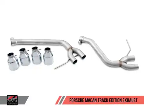 AWE Tuning 2015-2018 Porsche Macan (S | Turbo | GTS) Track Edition Exhaust System - Chrome Silver 102mm Tips - 3020-42040 New Release