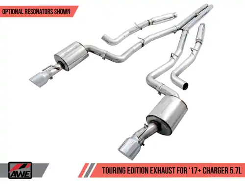 AWE Tuning 2017-2023 Dodge Charger 5.7 Touring Edition Exhaust - Non-Resonated - Chrome Silver Tips - 3020-32060 Don’t Miss Out