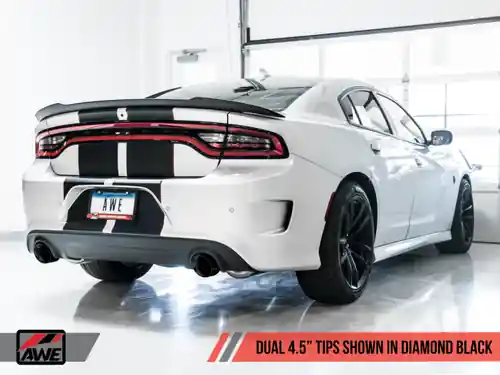 AWE Tuning 2017-2023 Dodge Charger 5.7 Track Edition Exhaust - Diamond Black Tips - 3015-33134 Buy Today