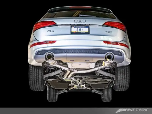 AWE Tuning Audi 8R Q5 3.2L Non-Resonated Exhaust System (Downpipe-Back) - Diamond Black Tips - 3020-33022 Discount
