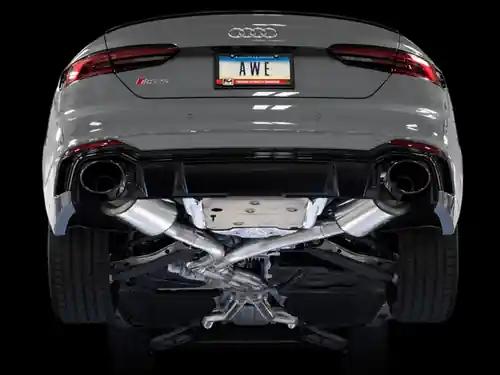 Clearance AWE Tuning Audi B9 RS 5 Sportback Touring Edition Exhaust-Resonated- Diamond Black RS Style Tips - 3015-33118