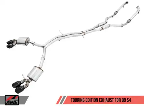AWE Tuning Audi B9 S4 Touring Edition Exhaust - Non-Resonated (Black 102mm Tips) - 3010-43050 No Minimum Order