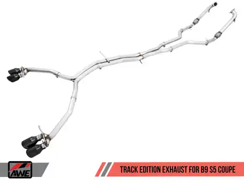 AWE Tuning Audi B9 S5 Coupe 3.0T Track Edition Exhaust - Diamond Black Tips (102mm) Viral