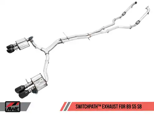 AWE Tuning Audi B9 S5 Sportback SwitchPath Exhaust - Non-Resonated (Black 102mm Tips) - 3025-43046 Best Price