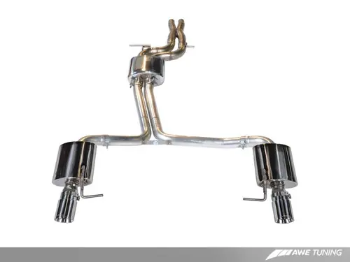 AWE Tuning Audi C7 A7 3.0T Touring Edition Exhaust - Dual Outlet Chrome Silver Tips - 3015-32070 Best Seller