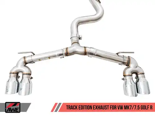 AWE Tuning Mk7 Golf R Track Edition Exhaust w/Chrome Silver Tips 102mm - 3015-42134 Money Back Guarantee